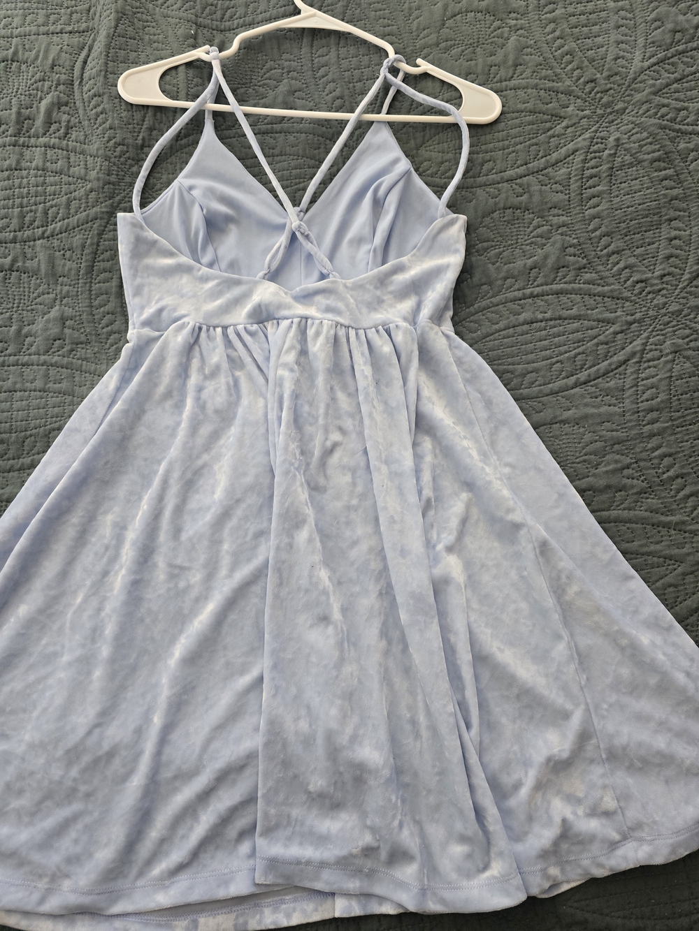 Wild Fable Blue Velvet Criss-Cross Back Slip Dress - Size Medium - Picture 4 of 6